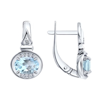Серьги из серебра с топазами и фианитами арт. 92025355