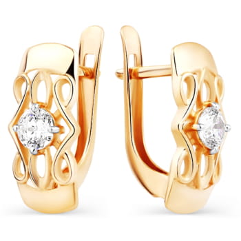 Серьги из золота с фианитами Swarovski
