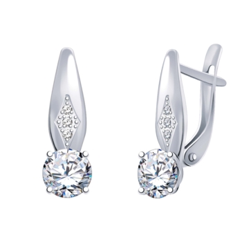 Серьги из серебра с фианитами арт. 21352-925