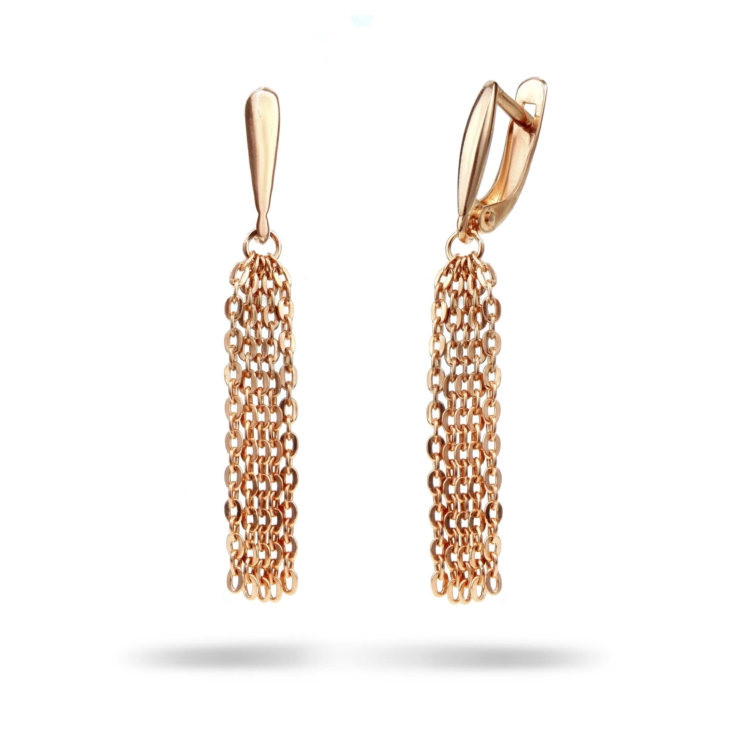 Серьги из золоченного серебра с цепочками арт. Tess-s-ear-Au