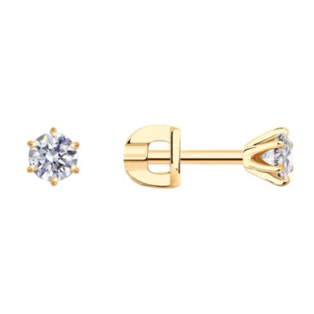 Серьги из золота с бриллиантами выращенными арт. 9020055-5