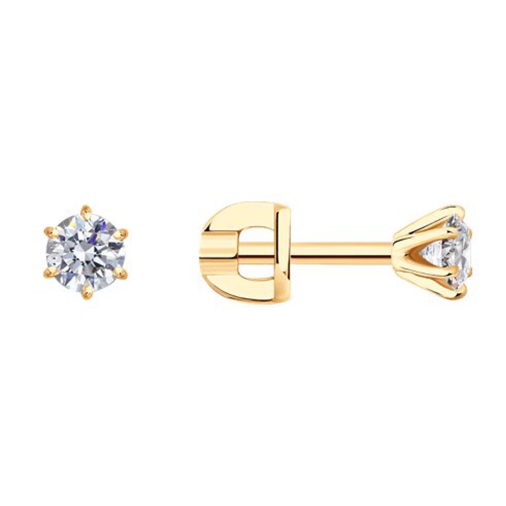 Серьги из золота с бриллиантами выращенными арт. 9020055-5