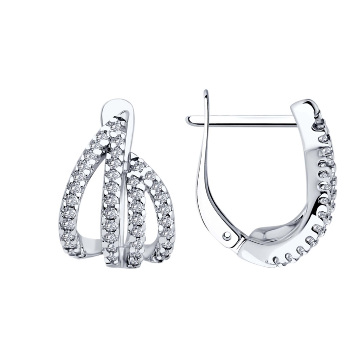 Серьги из серебра с фианитами арт. 94026674