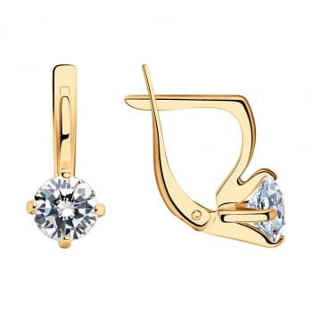 Серьги из золочёного серебра с фианитами арт. 93020048