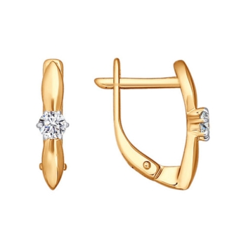 Серьги из золота с фианитами арт. 026490