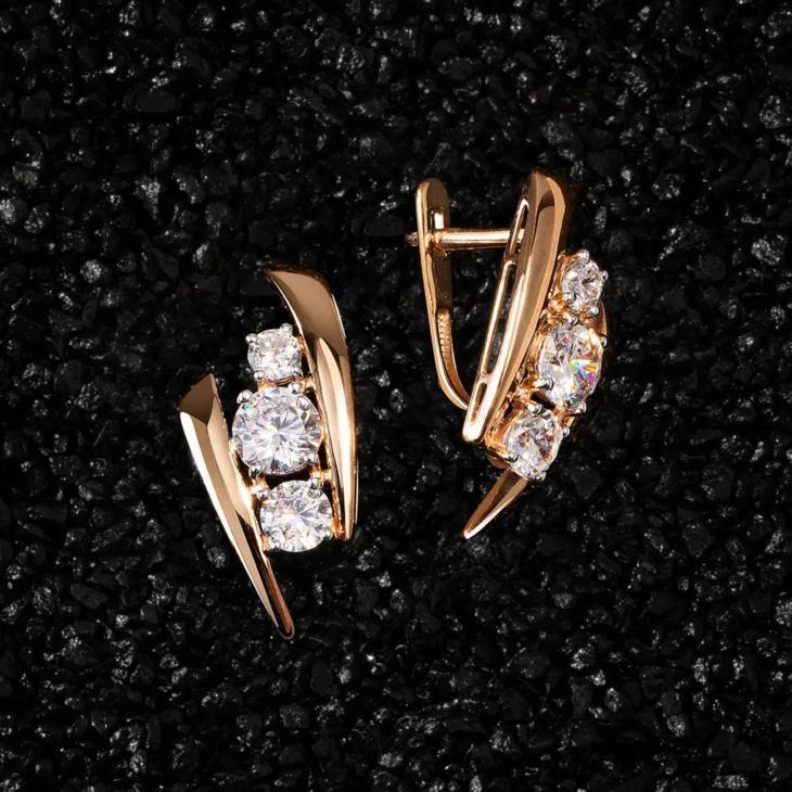 Серьги из золота с фианитами арт. 012162-1102
