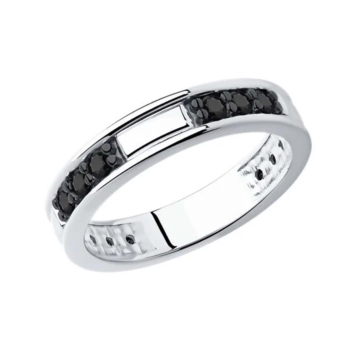 Кольцо из серебра с черными фианитами арт. 94-110-01632-1