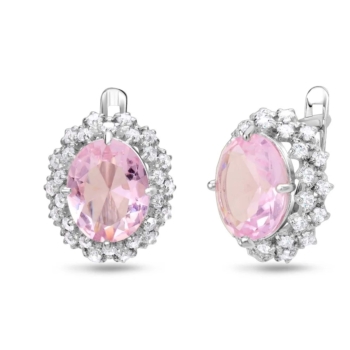Серьги из серебра с морганитом арт. 650199