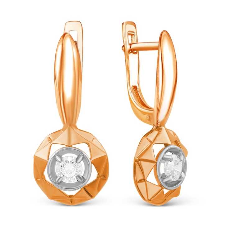 Серьги из золочёного серебра с кристаллами Swarovski арт. С-3680зрс800