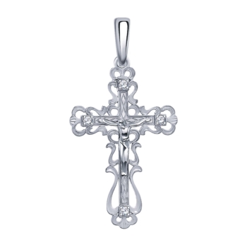 Крест подвеска из серебра с фианитами арт. 3148-925