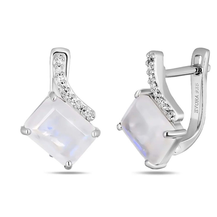 Серьги из серебра с лунным камнем арт. 648377