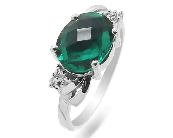 Кольцо из серебра с выращ. аквамарином арт. 637702