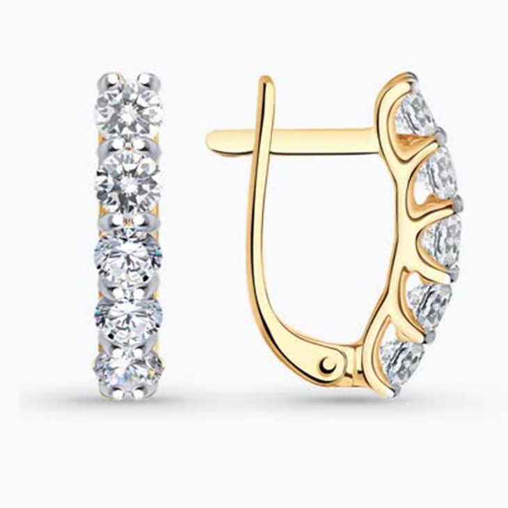 Серьги из золота с фианитами арт. 026978