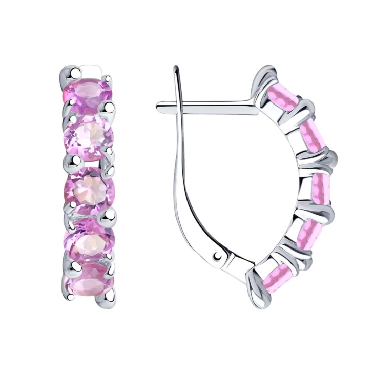 Серьги из серебра с аметистами арт. 94-320-00346-3