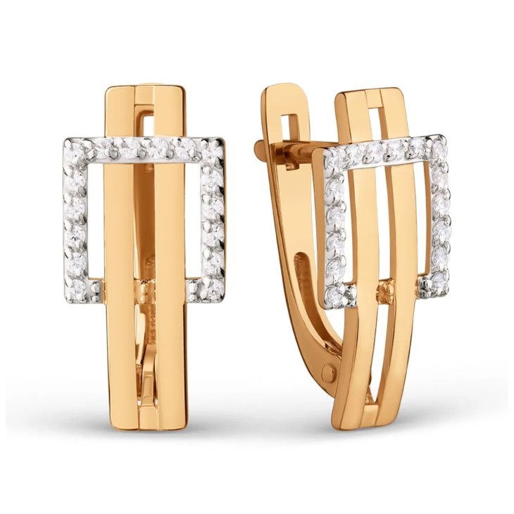 Серьги из золота с фианитами арт. 018542-1102