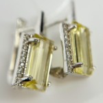 Серьги из серебра с лимонным топазом арт. 648389