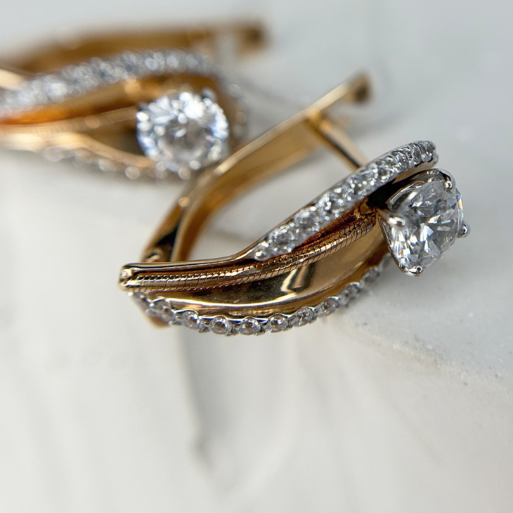 Серьги из золота с фианитами SWAROVSKI арт. 02-4224-00-501-1111-67
