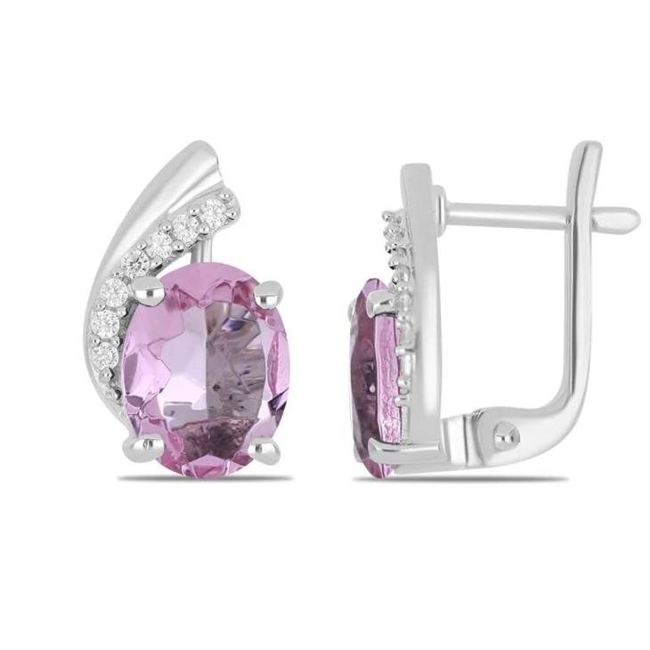 Серьги из серебра с морганитом арт. 625642