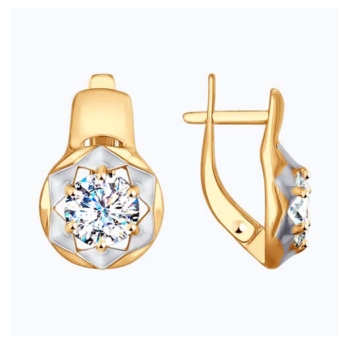 Серьги из золота с фианитами арт. 027785