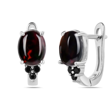 Серьги из серебра с опалом и шпинелью арт. 659342