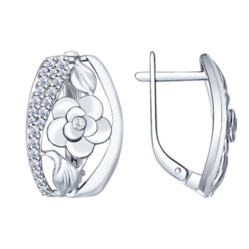Серьги из серебра с фианитами арт. 94022187