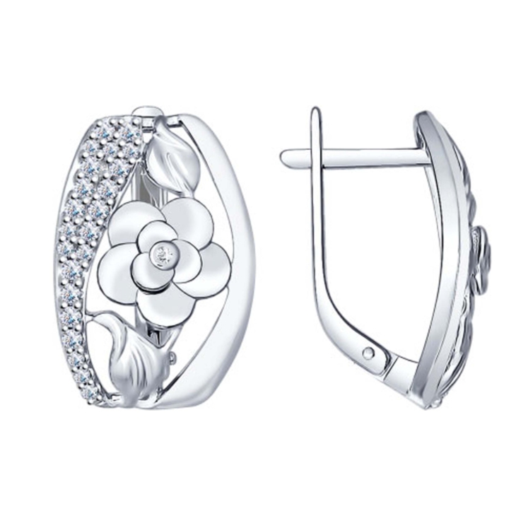 Серьги из серебра с фианитами арт. 94022187
