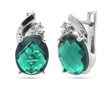 Серьги из серебра с выращ. аквамарином арт. 637980