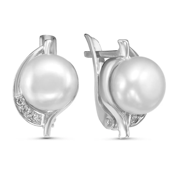 Серьги из серебра с жемчугом арт. 33310478Д