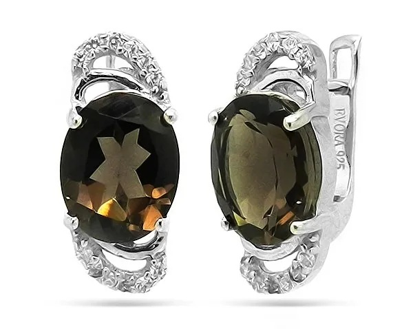 Серьги из серебра с раухтопазом арт. 632418