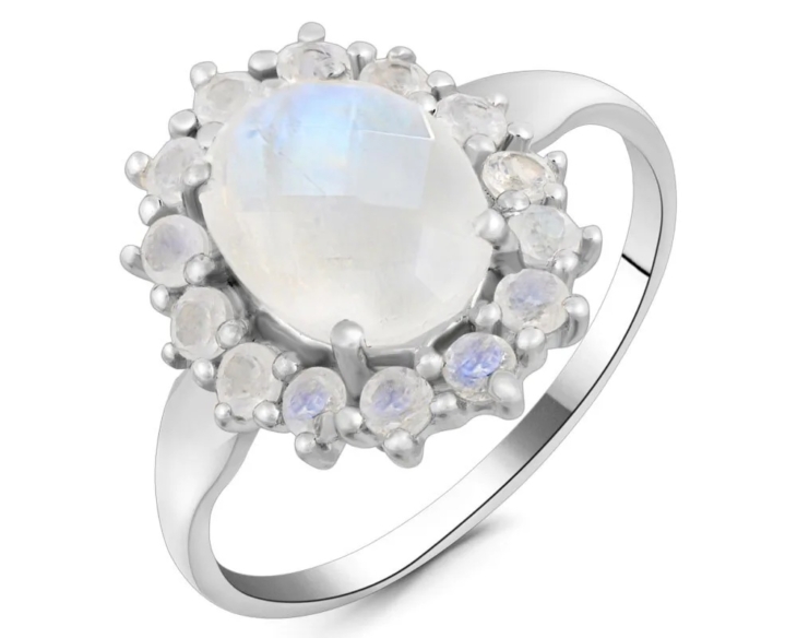 Серебряное кольцо с лунным камнем арт. 655986