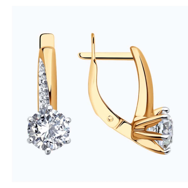 Серьги из золоченного серебра с фианитами арт. 93-120-02134-1