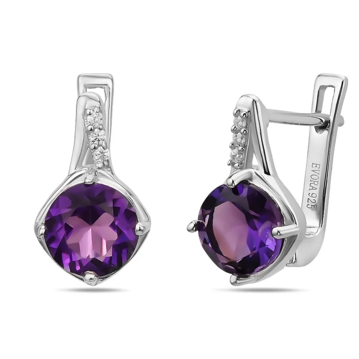 Серьги из серебра с аметистом арт. 635299