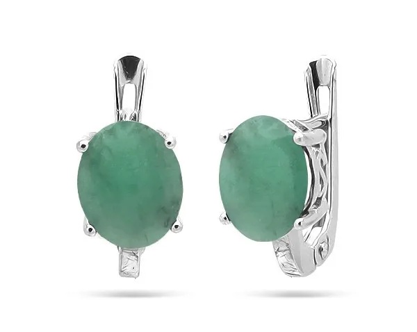 Серьги из серебра с изумрудом арт. 629277