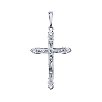Крест подвеска из серебра с фианитами арт. 3351-925