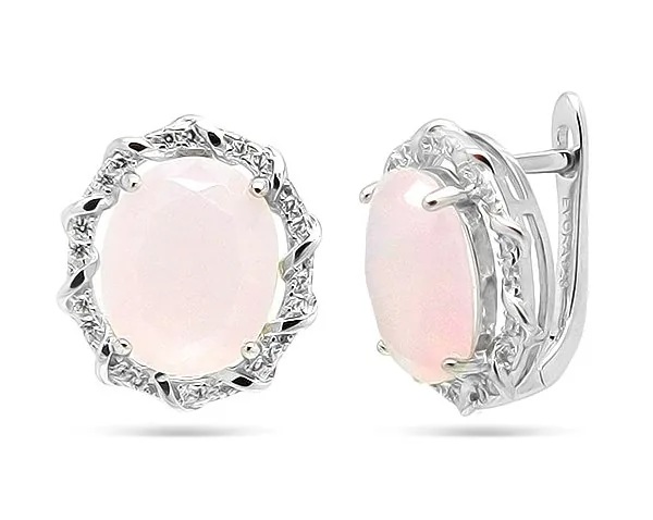 Серьги из серебра с розовым кварцем арт. 635779