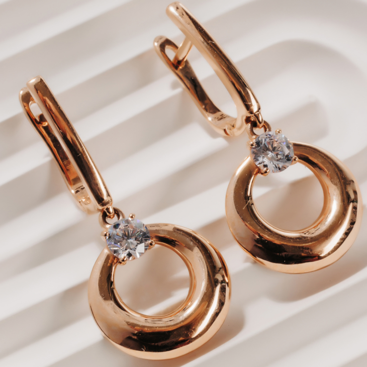 Серьги из золота с фианитами арт. E01-Z-59857-Z