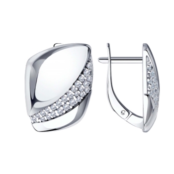 Серьги из серебра с фианитами арт. 94-120-00676-1