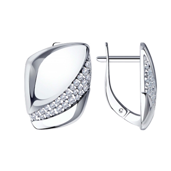 Серьги из серебра с фианитами арт. 94-120-00676-1