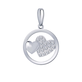 Подвеска Сердца из серебра с фианитами арт. 50377-925