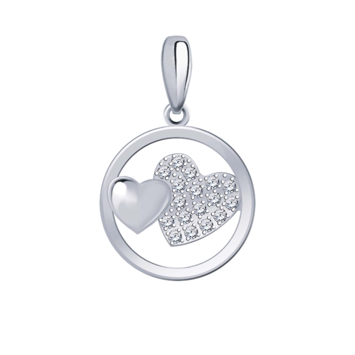 Подвеска Сердца из серебра с фианитами арт. 50377-925