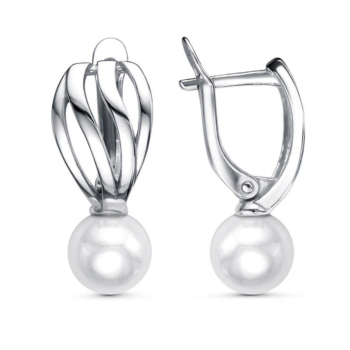 Серьги из серебра с жемчугом арт. 33614692Д