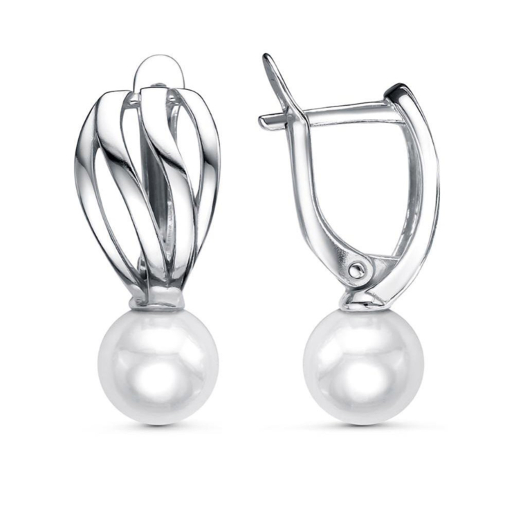 Серьги из серебра с жемчугом арт. 33614692Д