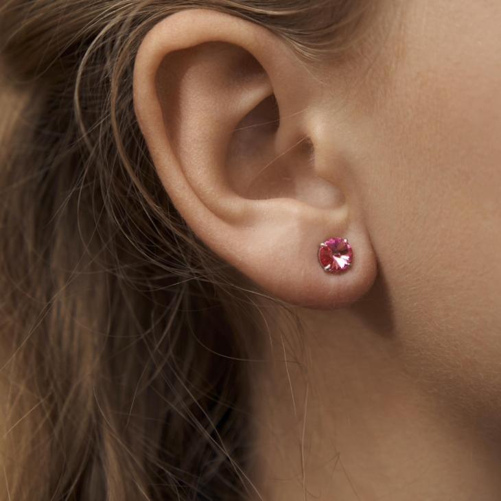 Серьги из серебра с красным кристаллом арт. 0017с-209