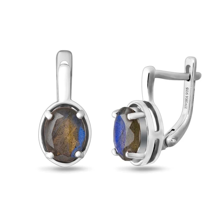 Серьги из серебра с ламбрадоритом арт. 656817