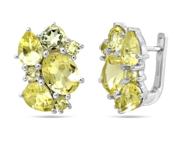 Серьги из серебра с лимонным топазом арт. 640933