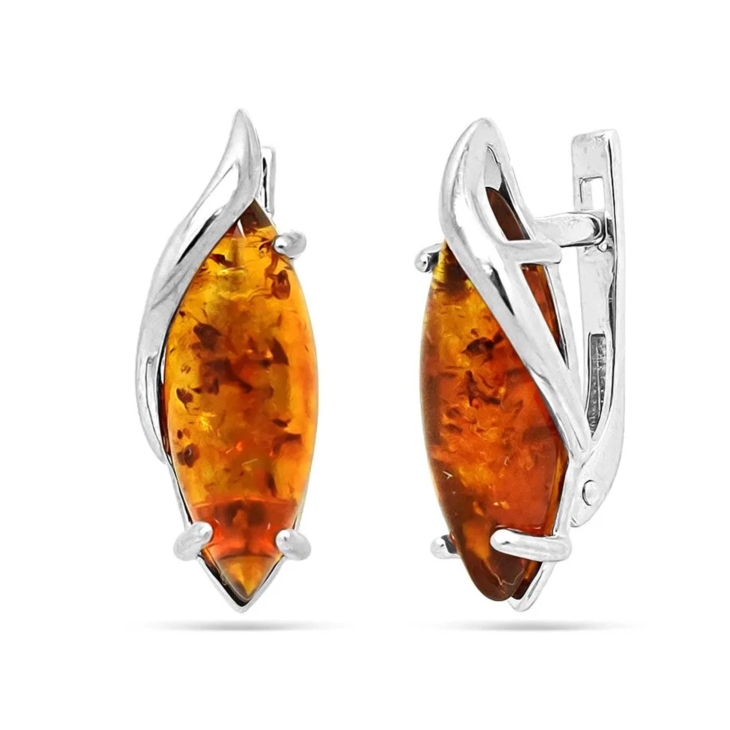 Серьги из серебра с янтарем арт. 639962