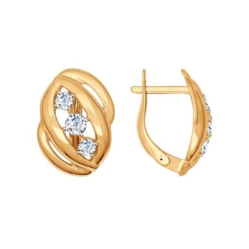 Серьги из золота с фианитами арт. 026966