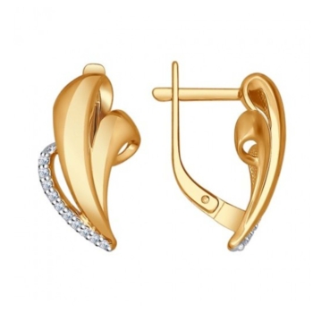 Серьги из золоченного серебра с фианитами арт. 93020682