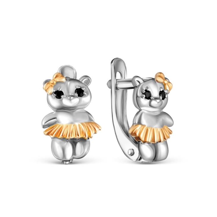 Серьги детские из серебра с позолотой арт. 5094рз216