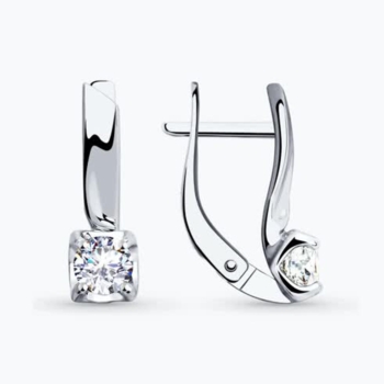 Серьги из белого золота с фианитами арт. 028564-3